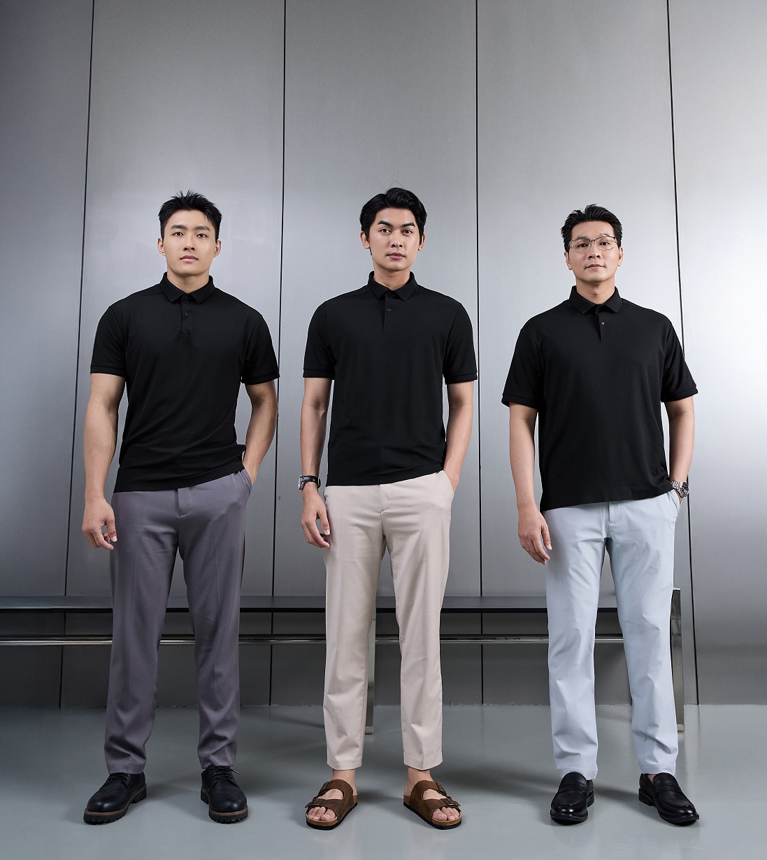 Đồ họa so sánh một người mặc đồ vừa vặn và một người mặc đồ quá rộng, cho thấy sự khác biệt rõ rệt.